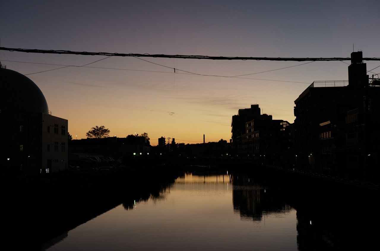 Evening river sunset