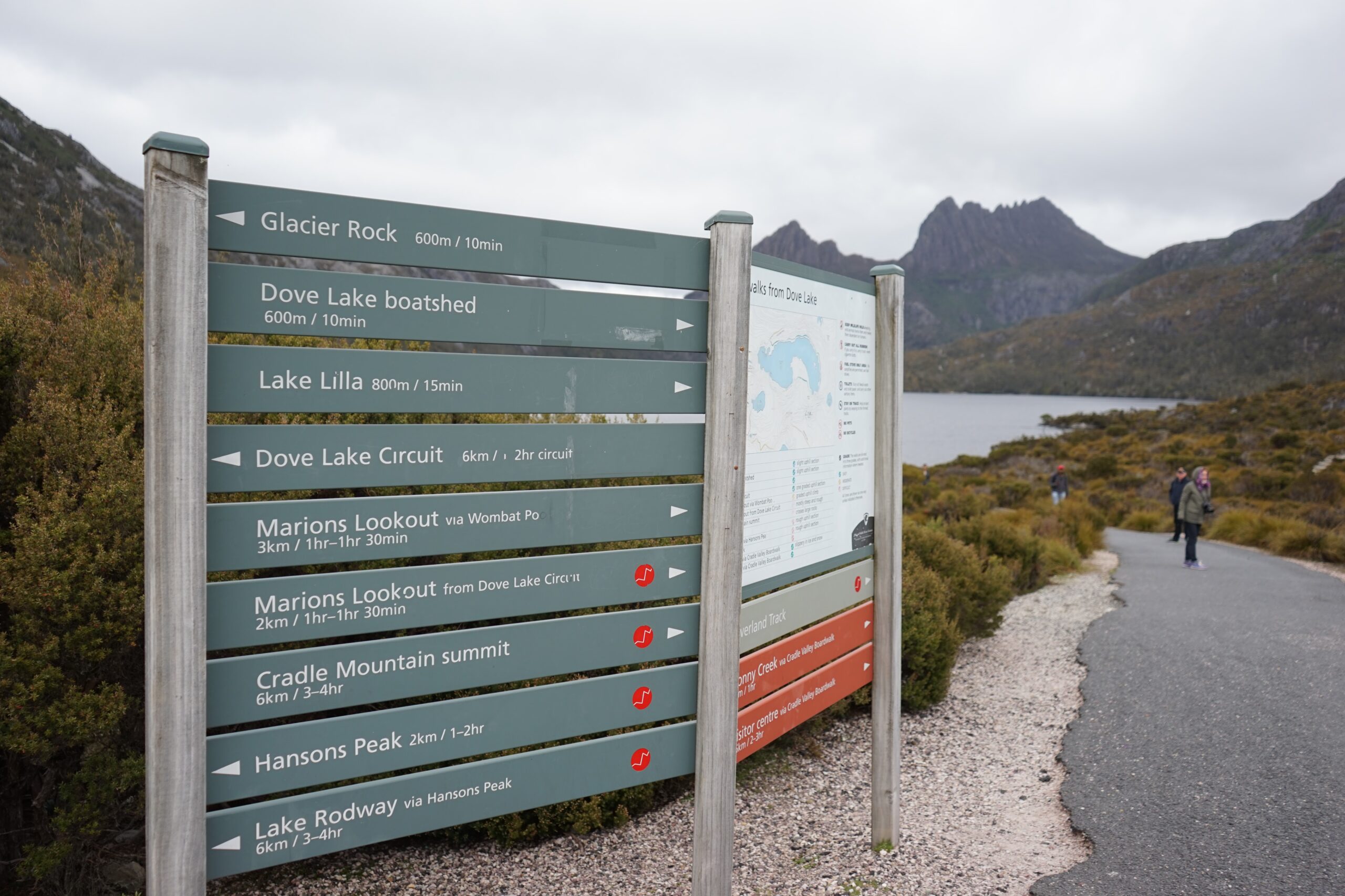 Board Dove Lake Tasmania Australia
