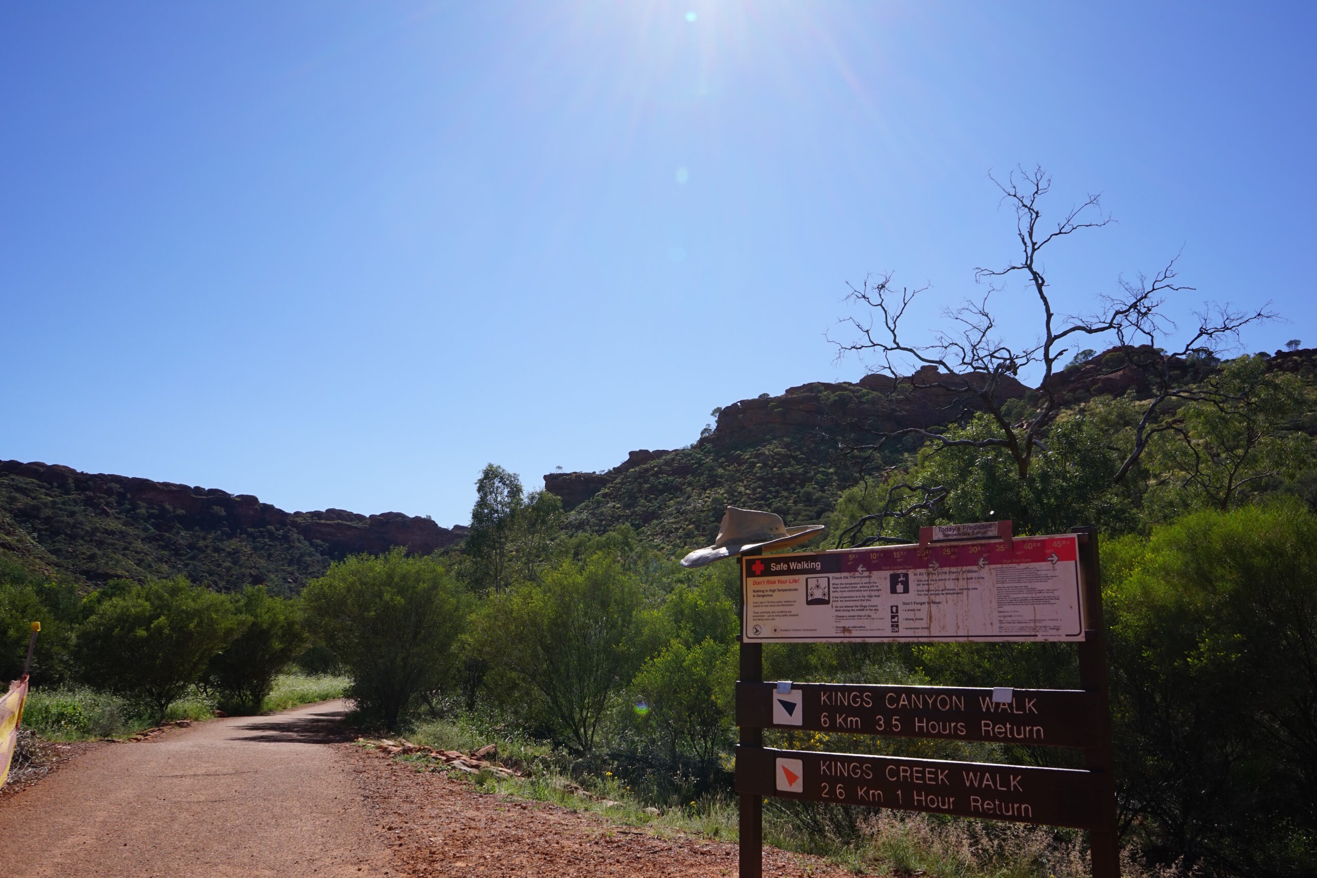Start point of Kings Canyon Australia