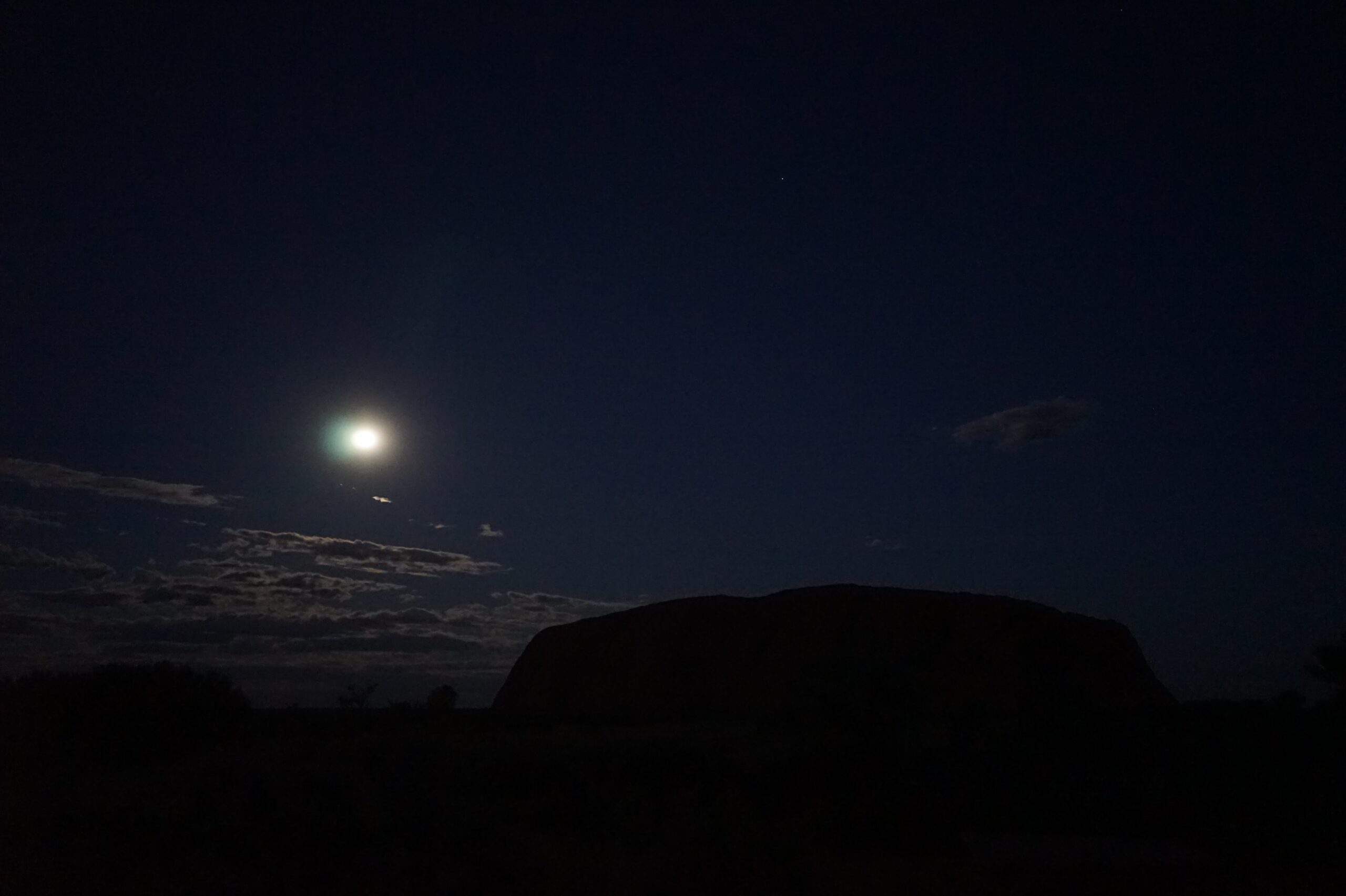 Uluru Australia night moon