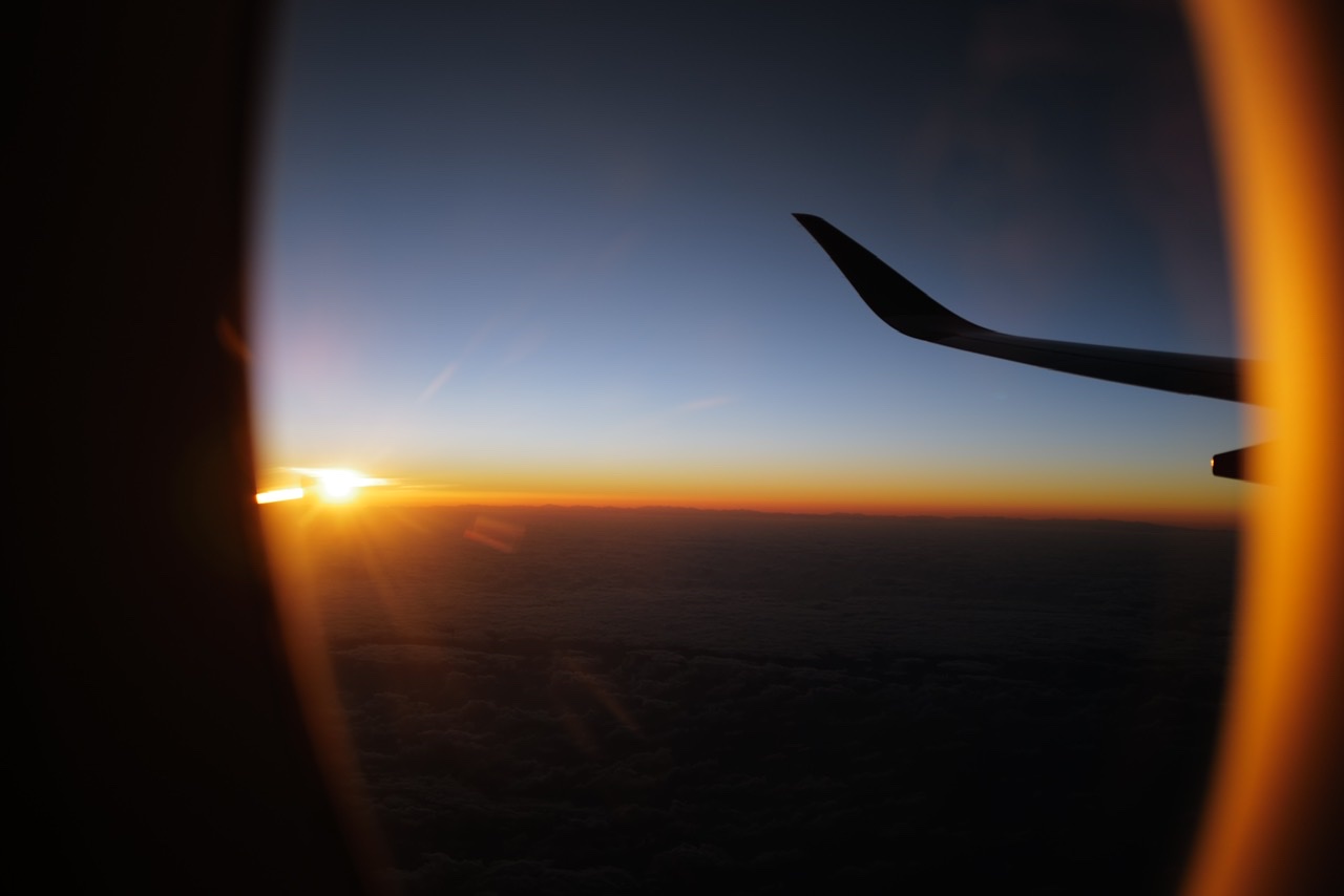 Before sunset from plane