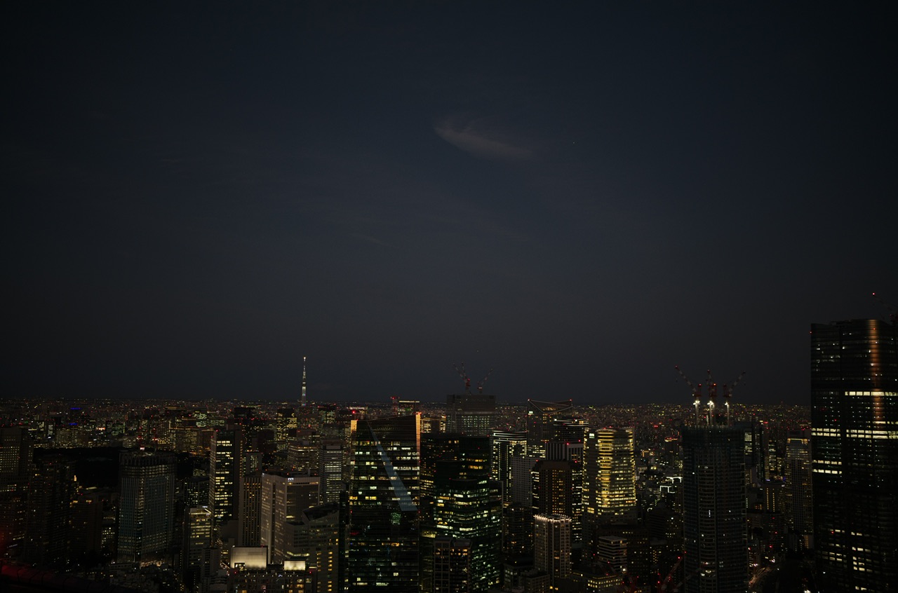 Night view sky tree from Roppongi hills